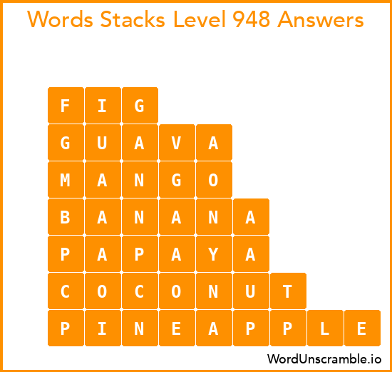 Word Stacks Level 948 Answers