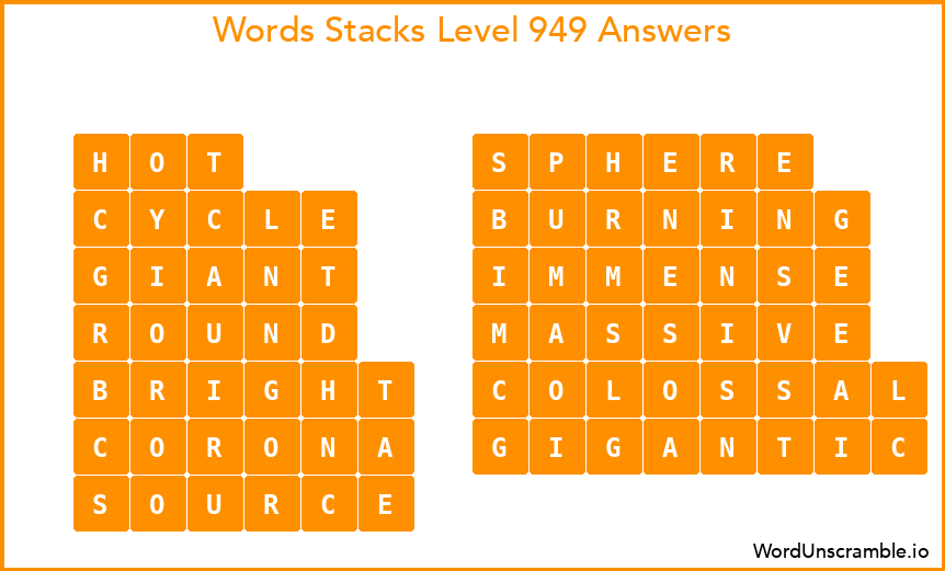 Word Stacks Level 949 Answers