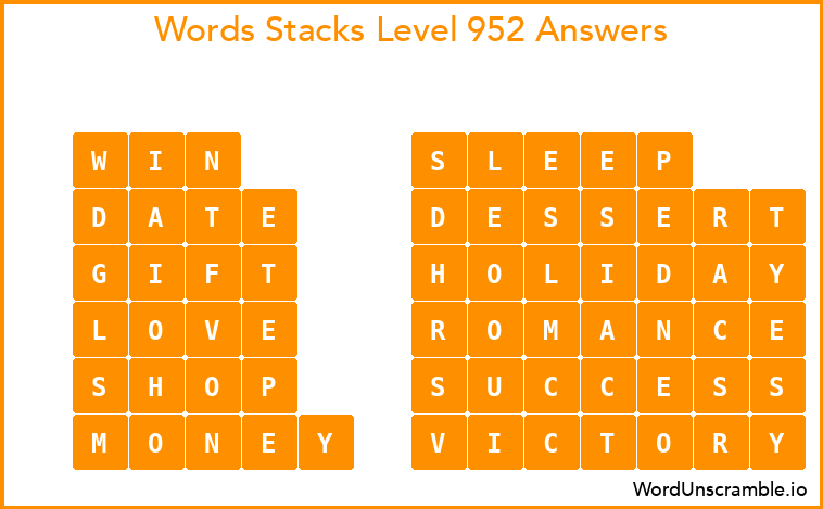 Word Stacks Level 952 Answers
