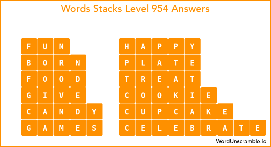 Word Stacks Level 954 Answers