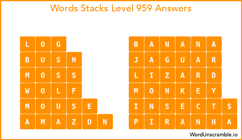 Word Stacks Level 959 Answers