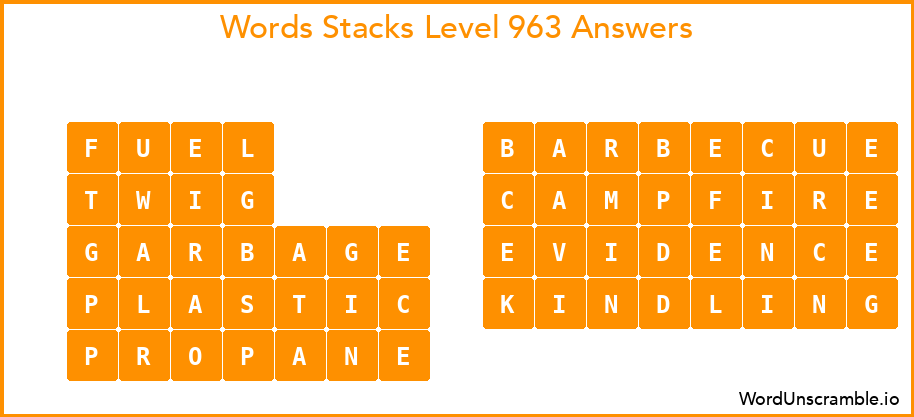 Word Stacks Level 963 Answers
