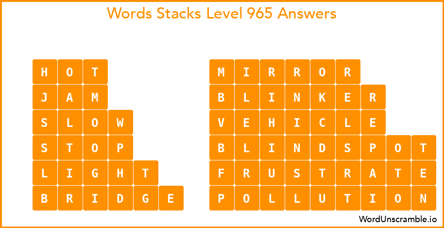 Word Stacks Level 965 Answers