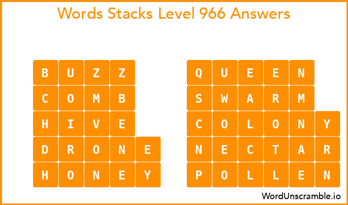 Word Stacks Level 966 Answers