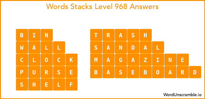 Word Stacks Level 968 Answers