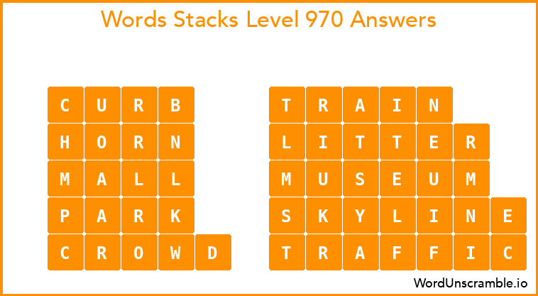 Word Stacks Level 970 Answers