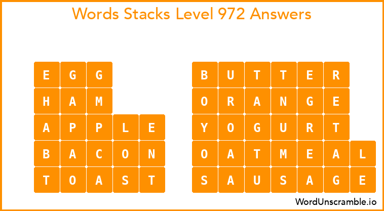 Word Stacks Level 972 Answers