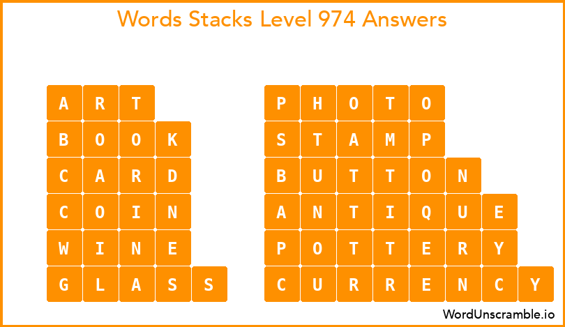 Word Stacks Level 974 Answers