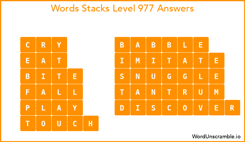 Word Stacks Level 977 Answers