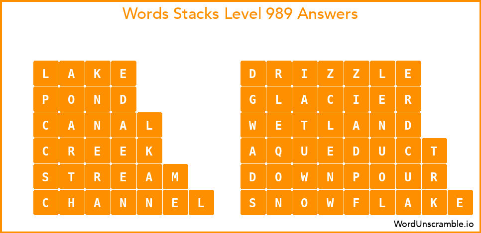 Word Stacks Level 989 Answers