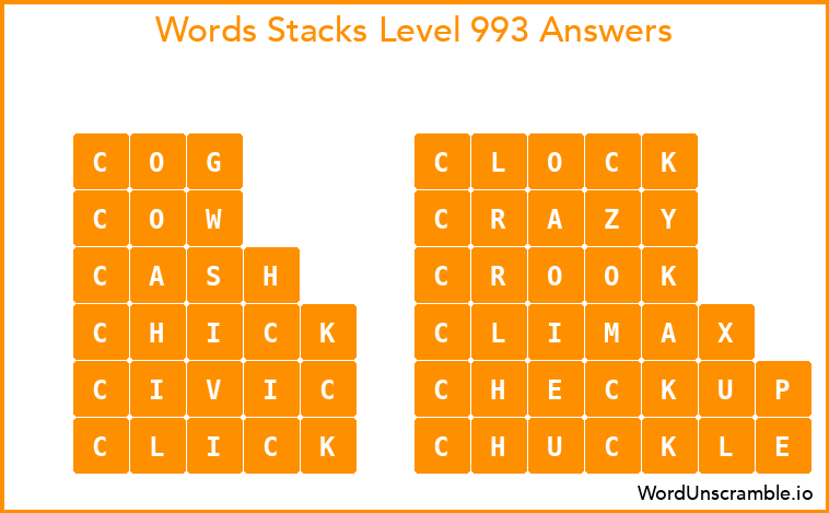 Word Stacks Level 993 Answers