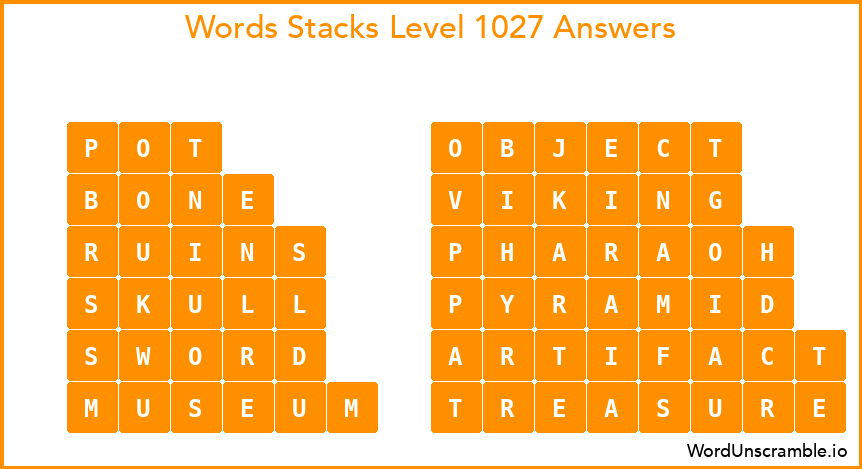 Word Stacks Level 1027 Answers