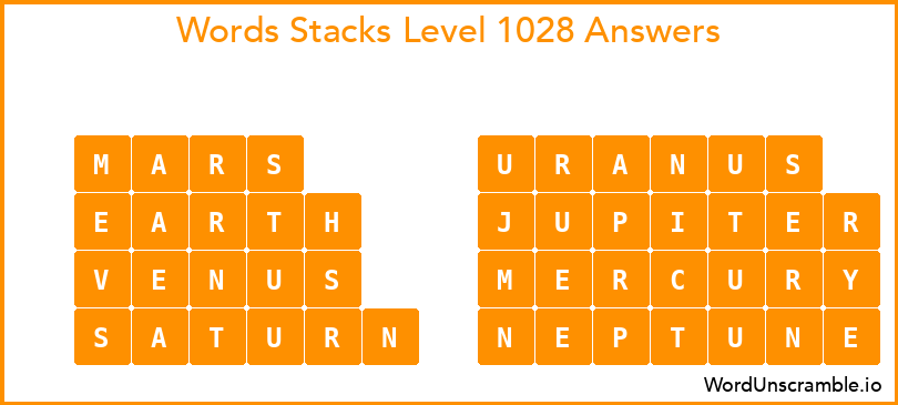 Word Stacks Level 1028 Answers