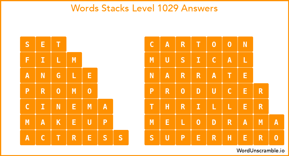 Word Stacks Level 1029 Answers