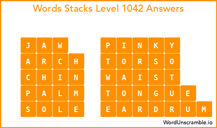 Word Stacks Level 1042 Answers