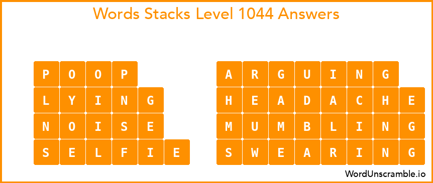 Word Stacks Level 1044 Answers
