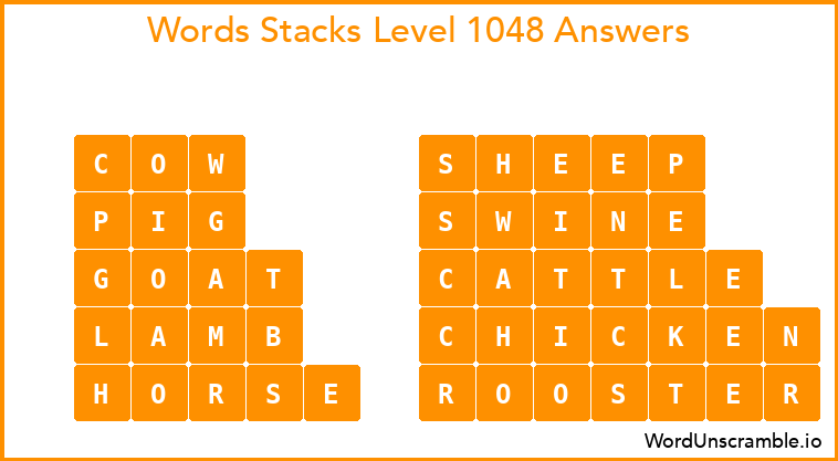 Word Stacks Level 1048 Answers