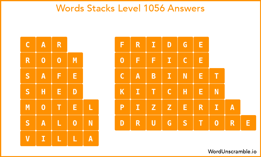 Word Stacks Level 1056 Answers