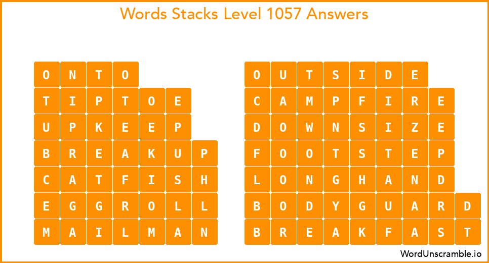 Word Stacks Level 1057 Answers