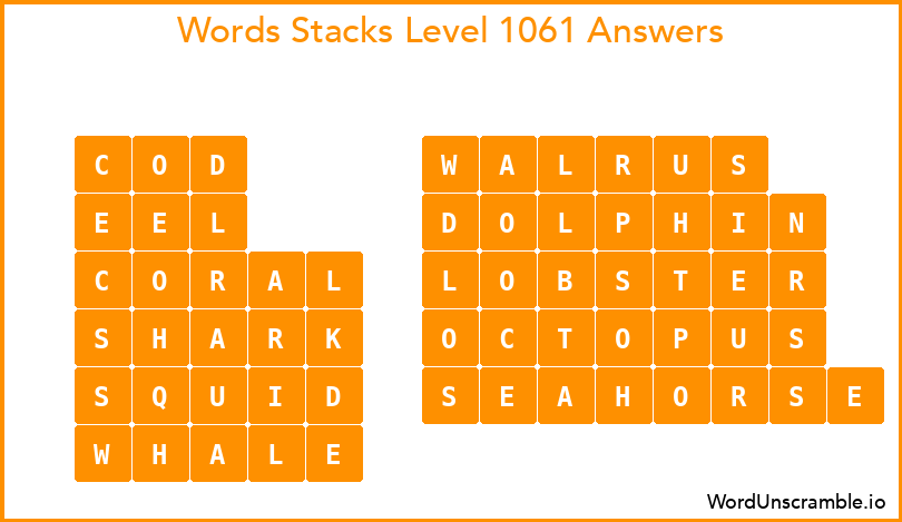 Word Stacks Level 1061 Answers