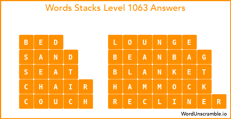 Word Stacks Level 1063 Answers