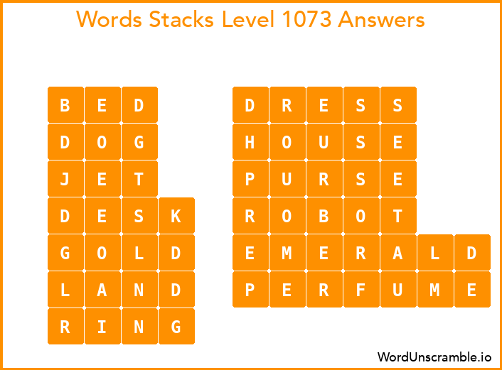 Word Stacks Level 1073 Answers