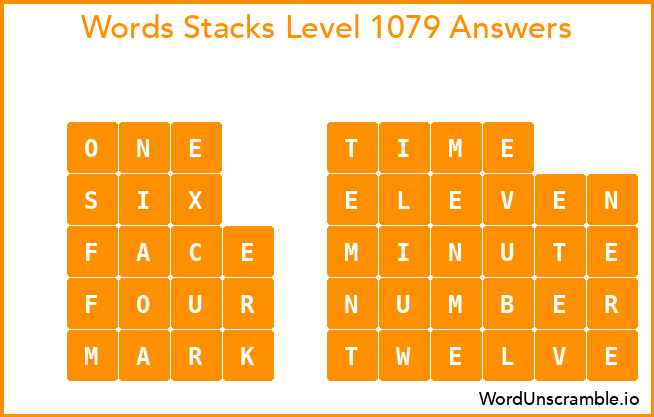 Word Stacks Level 1079 Answers