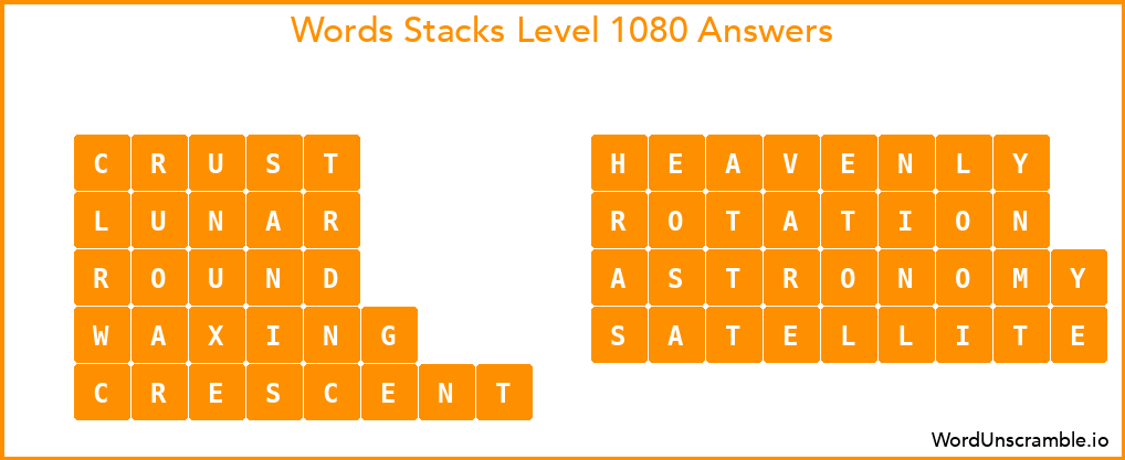 Word Stacks Level 1080 Answers