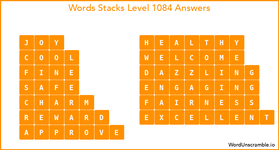Word Stacks Level 1084 Answers
