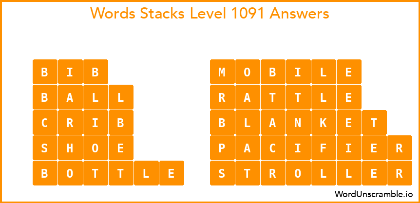 Word Stacks Level 1091 Answers