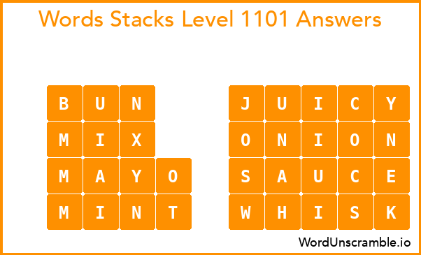 Word Stacks Level 1101 Answers