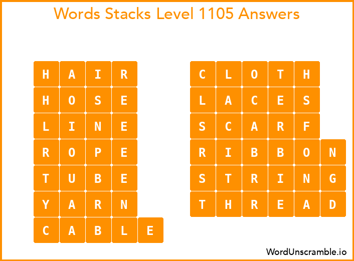 Word Stacks Level 1105 Answers