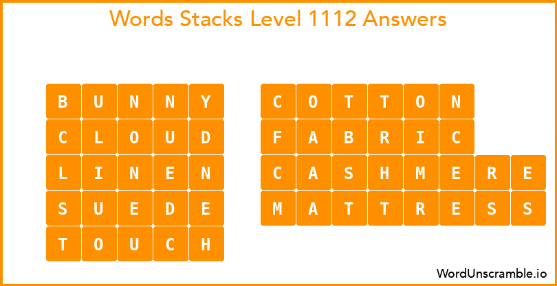 Word Stacks Level 1112 Answers