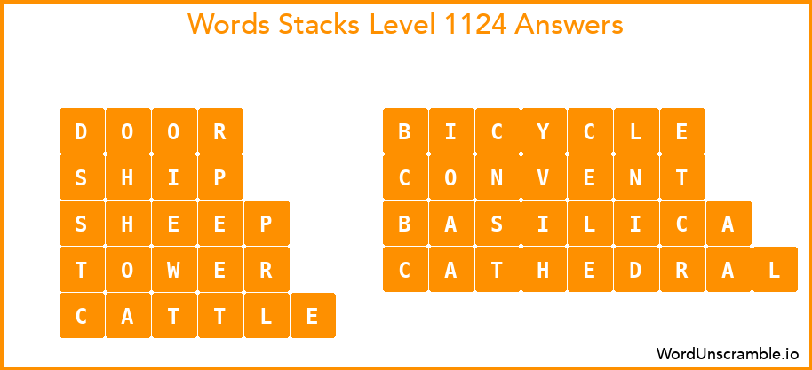 Word Stacks Level 1124 Answers