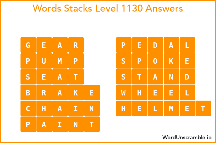 Word Stacks Level 1130 Answers