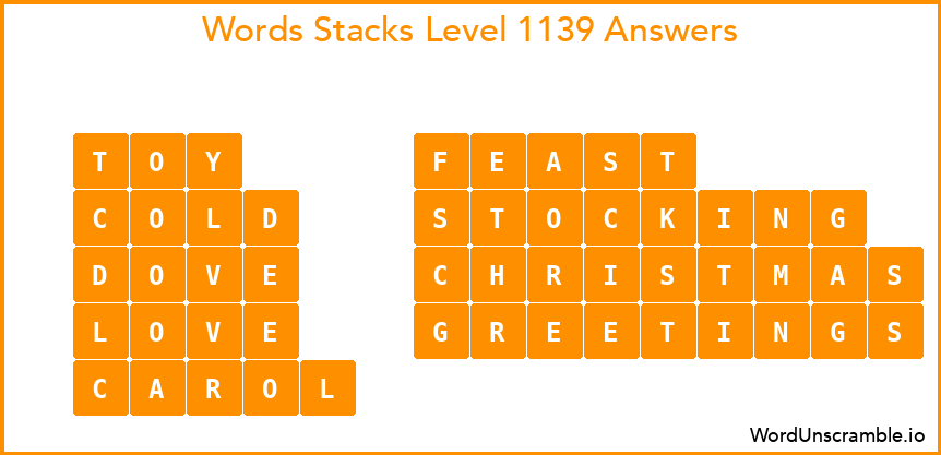 Word Stacks Level 1139 Answers