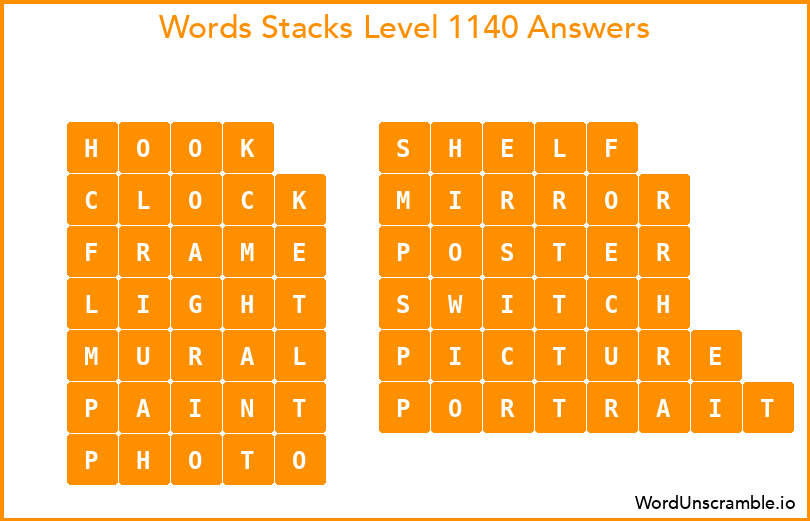 Word Stacks Level 1140 Answers