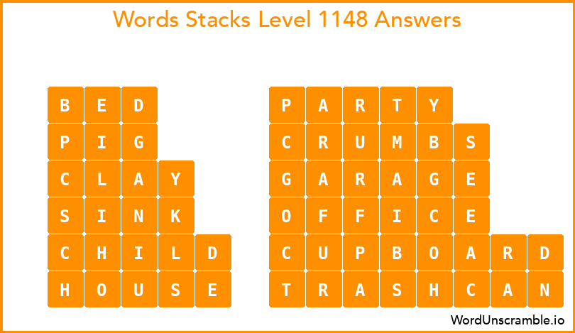 Word Stacks Level 1148 Answers