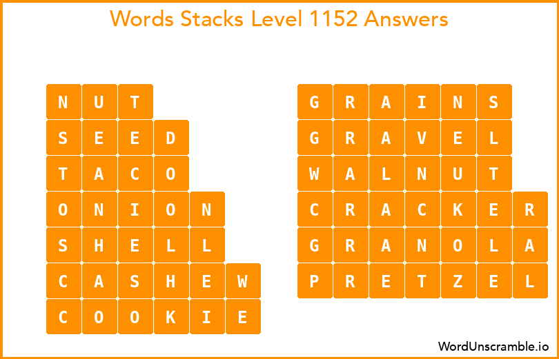 Word Stacks Level 1152 Answers