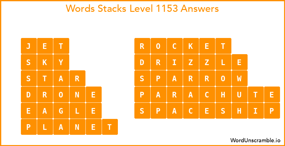 Word Stacks Level 1153 Answers