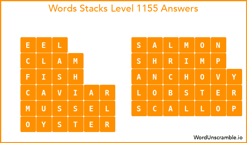 Word Stacks Level 1155 Answers