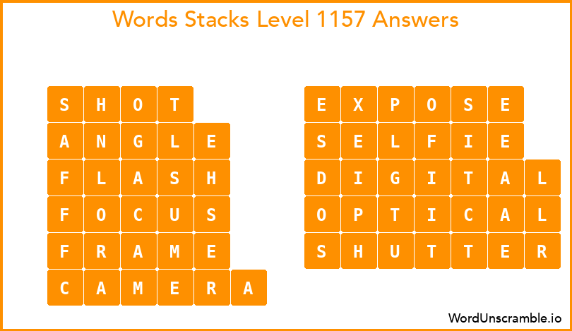 Word Stacks Level 1157 Answers