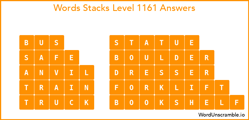Word Stacks Level 1161 Answers