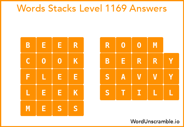 Word Stacks Level 1169 Answers