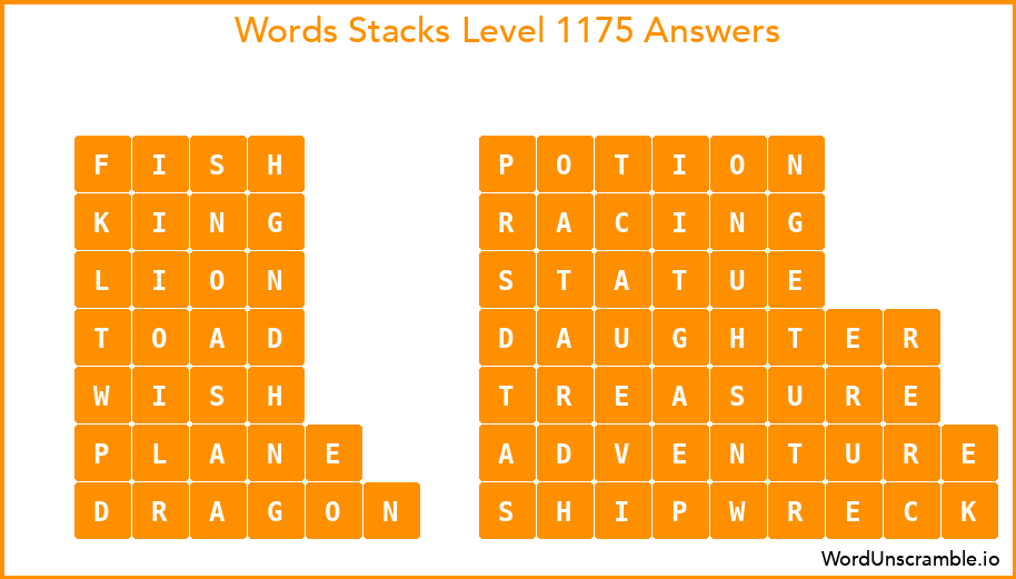 Word Stacks Level 1175 Answers