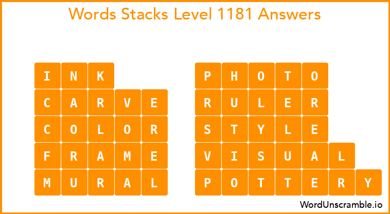 Word Stacks Level 1181 Answers