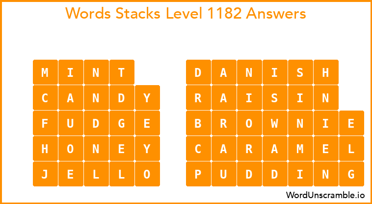 Word Stacks Level 1182 Answers