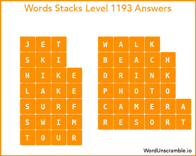 Word Stacks Level 1193 Answers