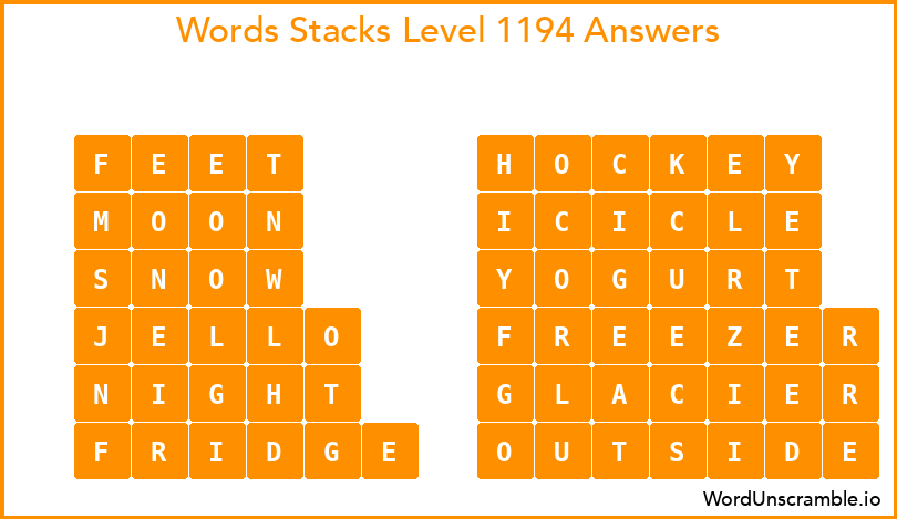 Word Stacks Level 1194 Answers