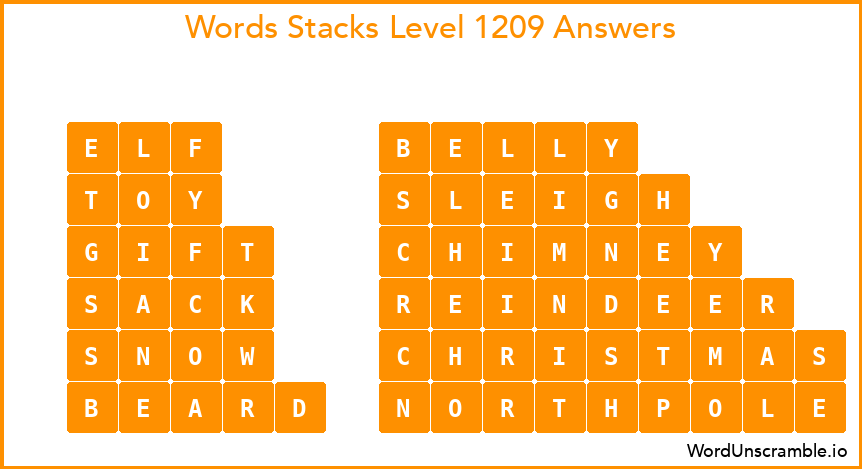 Word Stacks Level 1209 Answers